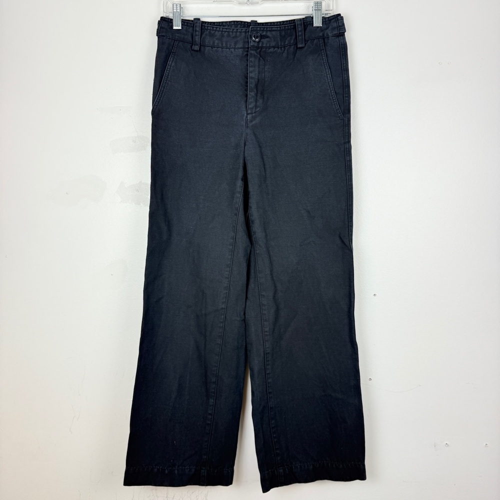 Vince Black Fine-Wale Corduroy Wide Leg Trousers Minimalist Workwear Pants